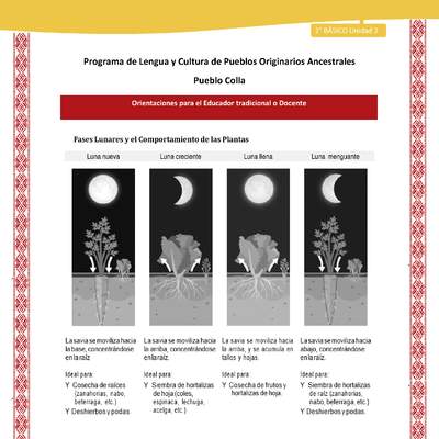 Orientaciones al docente - LC02 - Colla - U2 - Fases lunares y el comportamiento de las plantas Orientaciones al docente - LC02 - Colla - U2 - Fases lunares y el comportamiento de las plantas