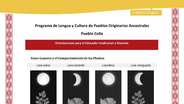 Orientaciones al docente - LC02 - Colla - U2 - Fases lunares y el comportamiento de las plantas Orientaciones al docente - LC02 - Colla - U2 - Fases lunares y el comportamiento de las plantas