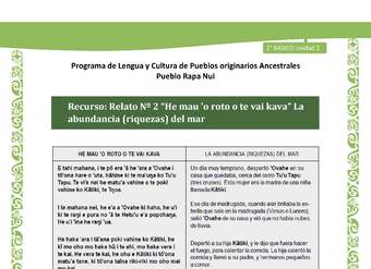 Relato N°2: La abundancia (riquezas) del mar Relato N°2: La abundancia (riquezas) del mar