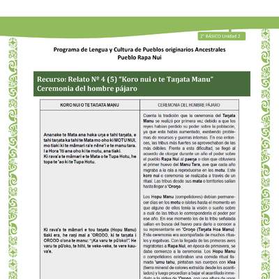 Relato N°5: Ceremonia del hombre pájaro Relato N°5: Ceremonia del hombre pájaro