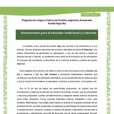 Orientaciones para el educador tradicional y/o docente Orientaciones para el educador tradicional y/o docente
