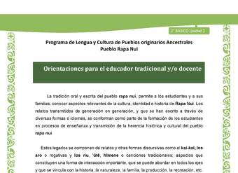 Orientaciones para el educador tradicional y/o docente Orientaciones para el educador tradicional y/o docente