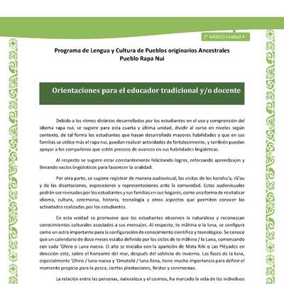 Orientaciones para el educador tradicional y/o docente Orientaciones para el educador tradicional y/o docente