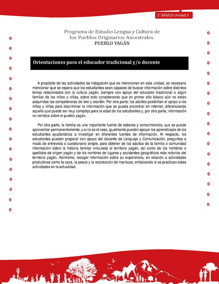Orientaciones para el educador tradicional y/o docente Orientaciones para el educador tradicional y/o docente