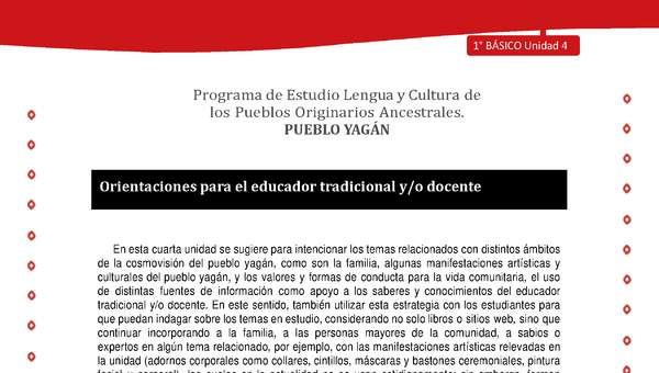 Orientaciones para el educador tradicional y/o docente Orientaciones para el educador tradicional y/o docente