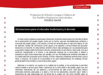 Orientaciones para el educador tradicional y/o docente Orientaciones para el educador tradicional y/o docente