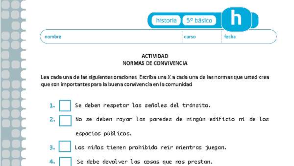Normas de convivencia Normas de convivencia