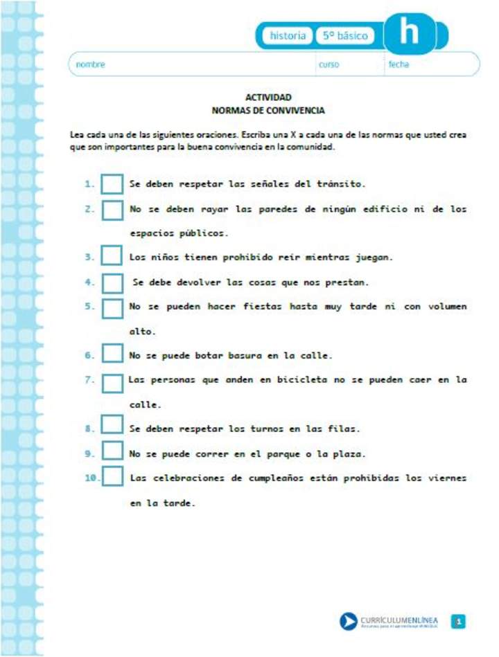 Normas de convivencia Normas de convivencia