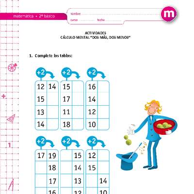Cálculo mental "dos más, dos menos" Cálculo mental "dos más, dos menos"