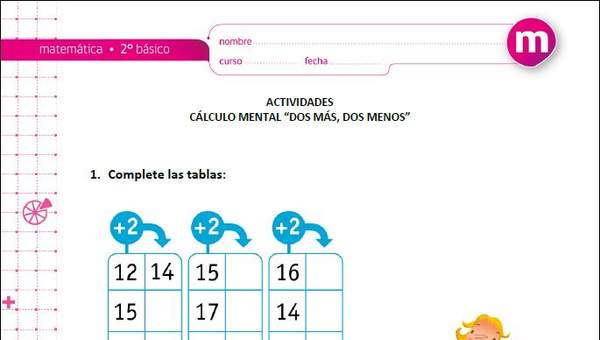 Cálculo mental "dos más, dos menos" Cálculo mental "dos más, dos menos"