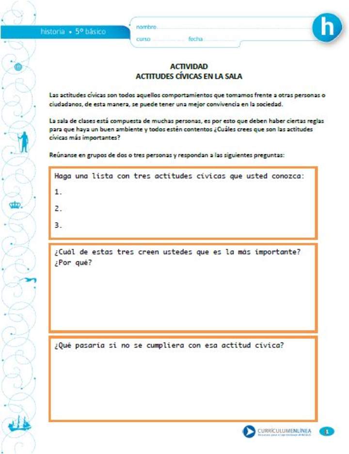 Actitudes cívicas en la sala Actitudes cívicas en la sala