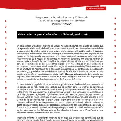 Orientaciones para el educador tradicional y/o docente Orientaciones para el educador tradicional y/o docente