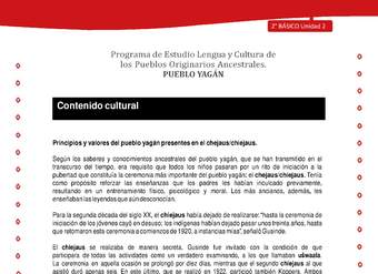 Contenido cultural: Principios y valores del pueblo yagán presentes en el chejaus/chiejaus Contenido cultural: Principios y valores del pueblo yagán presentes en el chejaus/chiejaus
