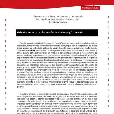 Orientaciones para el educador tradicional y/o docente Orientaciones para el educador tradicional y/o docente