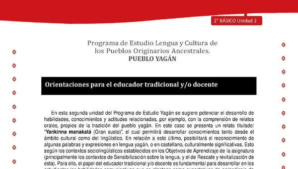 Orientaciones para el educador tradicional y/o docente Orientaciones para el educador tradicional y/o docente