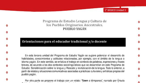 Orientaciones para el educador tradicional y/o docente Orientaciones para el educador tradicional y/o docente