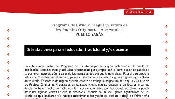 Orientaciones para el educador tradicional y/o docente Orientaciones para el educador tradicional y/o docente