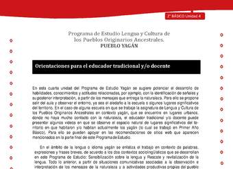 Orientaciones para el educador tradicional y/o docente Orientaciones para el educador tradicional y/o docente