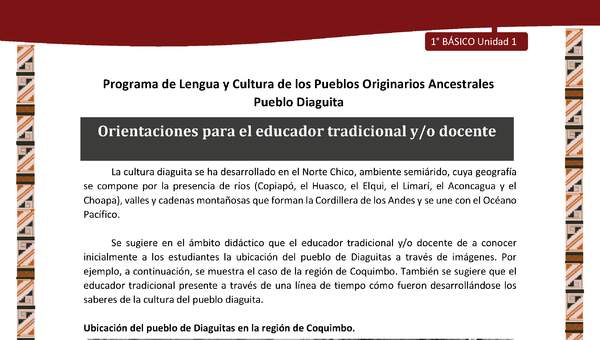 Orientaciones para el educador tradicional y/o docente Orientaciones para el educador tradicional y/o docente