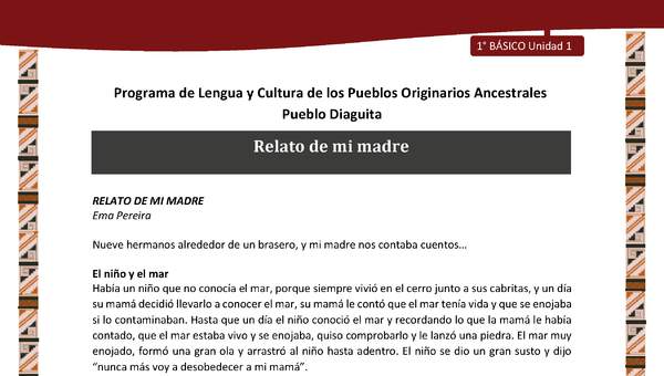 Relato de mi madre Relato de mi madre