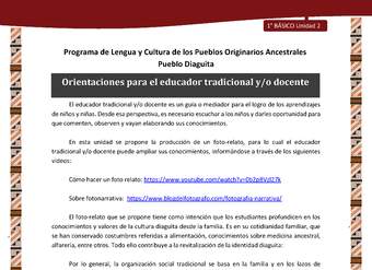 Orientaciones para el educador tradicional y/o docente Orientaciones para el educador tradicional y/o docente