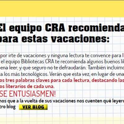 Lecturas recomendadas por el CRA Lecturas recomendadas por el CRA