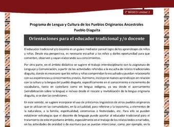 Orientaciones para el educador tradicional y/o docente Orientaciones para el educador tradicional y/o docente