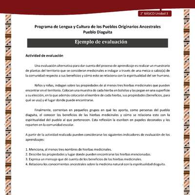 Ejemplo de evaluación Ejemplo de evaluación