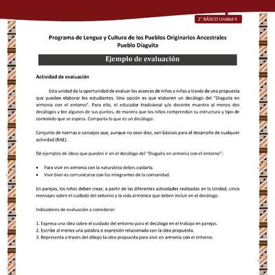 Ejemplo de evaluación Ejemplo de evaluación