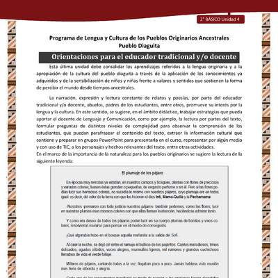 Orientaciones para el educador tradicional y/o docente Orientaciones para el educador tradicional y/o docente