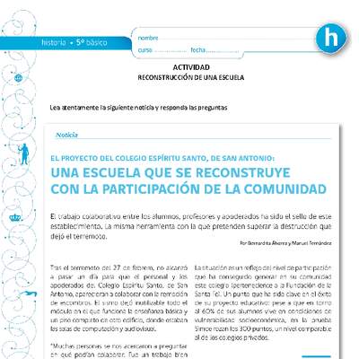 Reconstrucción de una escuela Reconstrucción de una escuela