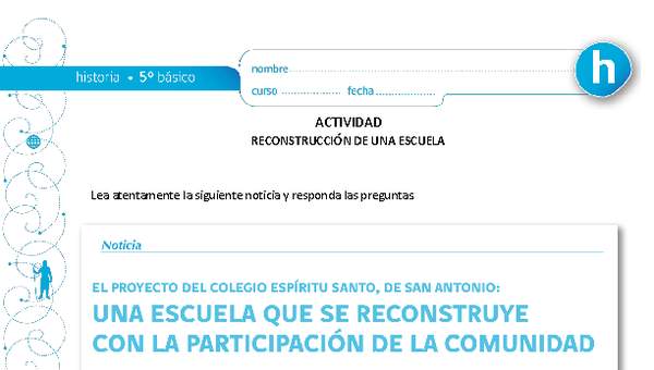 Reconstrucción de una escuela Reconstrucción de una escuela