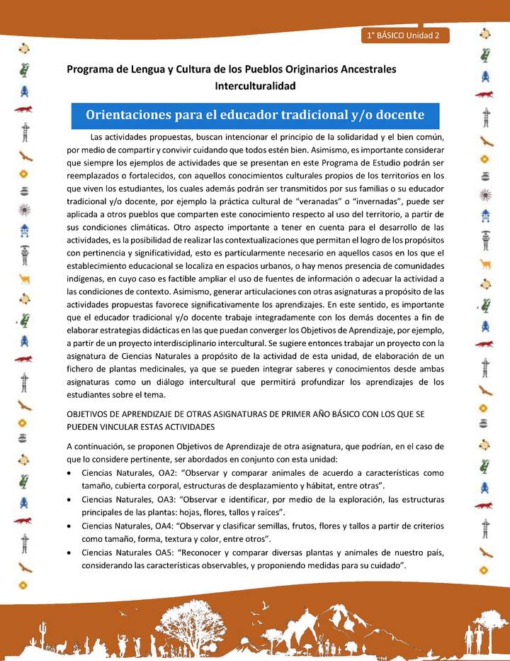 Orientaciones para el educador tradicional y/o docente Orientaciones para el educador tradicional y/o docente