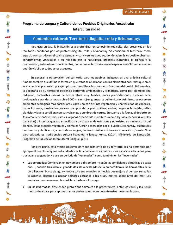 Contenido cultural: Territorio diaguita, colla y lickanantay Contenido cultural: Territorio diaguita, colla y lickanantay