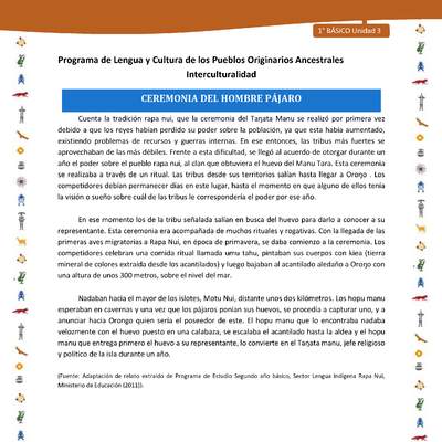 Ceremonia del hombre pájaro Ceremonia del hombre pájaro