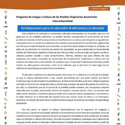 Orientaciones para el educador tradicional y/o docente Orientaciones para el educador tradicional y/o docente