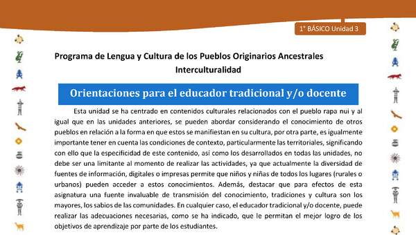 Orientaciones para el educador tradicional y/o docente Orientaciones para el educador tradicional y/o docente