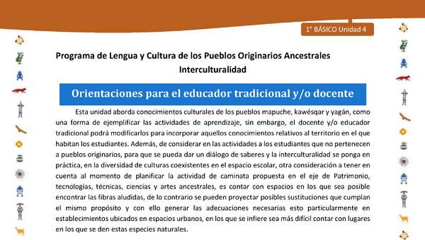 Orientaciones para el educador tradicional y/o docente Orientaciones para el educador tradicional y/o docente