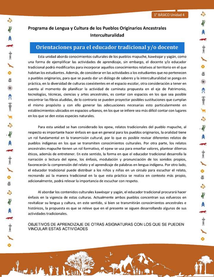 Orientaciones para el educador tradicional y/o docente Orientaciones para el educador tradicional y/o docente