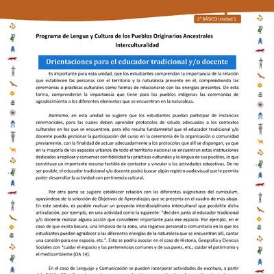Orientaciones para el educador tradicional y/o docente Orientaciones para el educador tradicional y/o docente