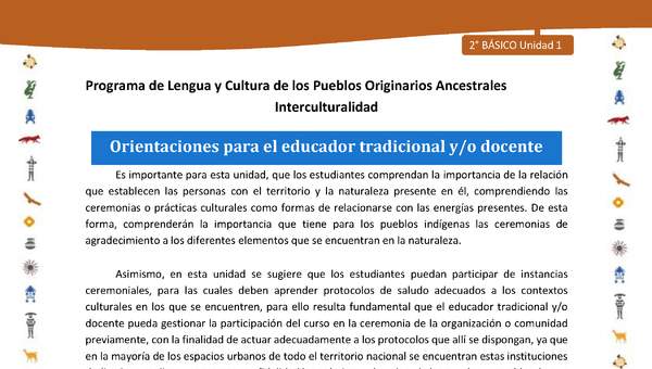 Orientaciones para el educador tradicional y/o docente Orientaciones para el educador tradicional y/o docente
