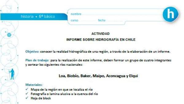Informe sobre hidrografía en Chile Informe sobre hidrografía en Chile
