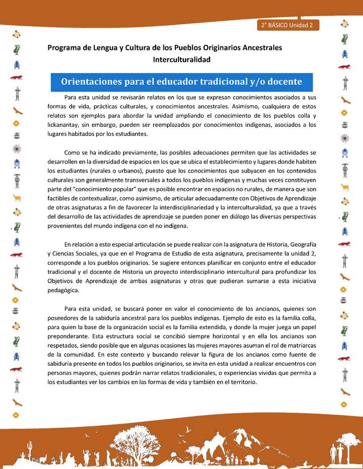 Orientaciones para el educador tradicional y/o docente Orientaciones para el educador tradicional y/o docente