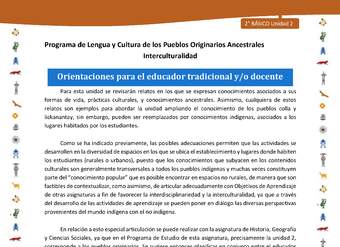 Orientaciones para el educador tradicional y/o docente Orientaciones para el educador tradicional y/o docente