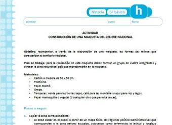 Construcción de una maqueta del relieve nacional Construcción de una maqueta del relieve nacional