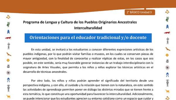 Orientaciones para el educador tradicional y/o docente Orientaciones para el educador tradicional y/o docente