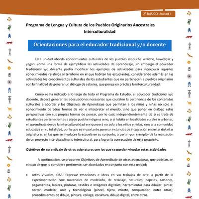 Orientaciones para el educador tradicional y/o docente Orientaciones para el educador tradicional y/o docente