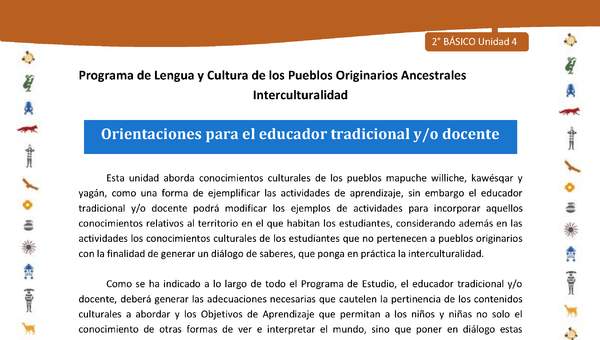 Orientaciones para el educador tradicional y/o docente Orientaciones para el educador tradicional y/o docente