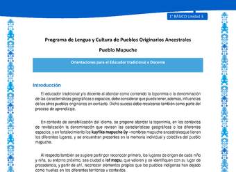 Orientaciones al docente - LC01 - Mapuche - U3 - Introducción Orientaciones al docente - LC01 - Mapuche - U3 - Introducción