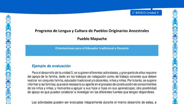 Orientaciones al docente - LC01 - Mapuche - U3 - Ejemplo de evaluación Orientaciones al docente - LC01 - Mapuche - U3 - Ejemplo de evaluación